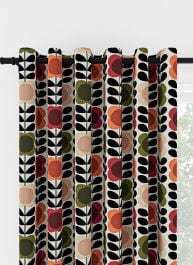 Orla Kiely Spot Flower Stem Tomato & Pink Eyelet Curtain