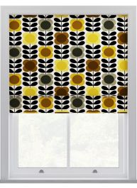 Orla Kiely Spot Flower Stem Yellow & Grey Roman Blinds