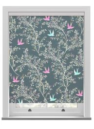 Sara Miller Swallows Forest Green Roller Blind