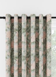 Laura Ashley Tapestry Floral Chenille Blush Eyelet Curtain