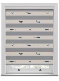 Sophie Allport Whale Stripe Deep Duckegg Roller Blind