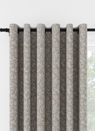 Laura Ashley Willow Leaf Chenille Natural Eyelet Curtain