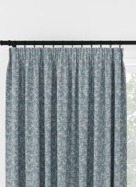 Laura Ashley Willow Leaf Chenille Pale Seaspray Pencil Pleat Curtain