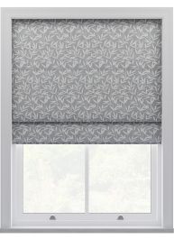 Laura Ashley Willow Leaf Chenille Steel Roman Blind