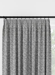 Laura Ashley Willow Leaf Chenille Steel Pencil Pleat Curtain