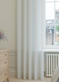 Almond Cream Soft Stripe Sheer Voile Curtain