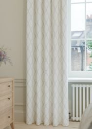 Oyster White Lattice Embroidered Curtain