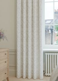 Silk White Botanical Embroidered Curtain