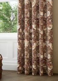William Morris At Home Strawberry Thief Madder Curtain