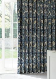 William Morris At Home Strawberry Thief Woad Curtain