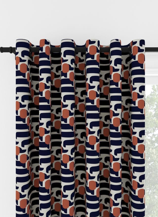 Orla Kiely Dog Show Whale Eyelet Curtain