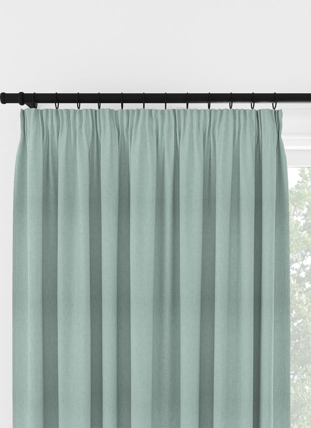 Laura Ashley Easton Grey Green Pencil Pleat Curtain