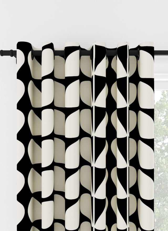 Orla Kiely Jumbo Solid Stem Black Eyelet Curtain