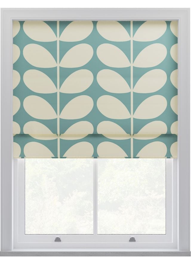 Orla Kiely Jumbo Solid Stem Duckegg Roman Blinds