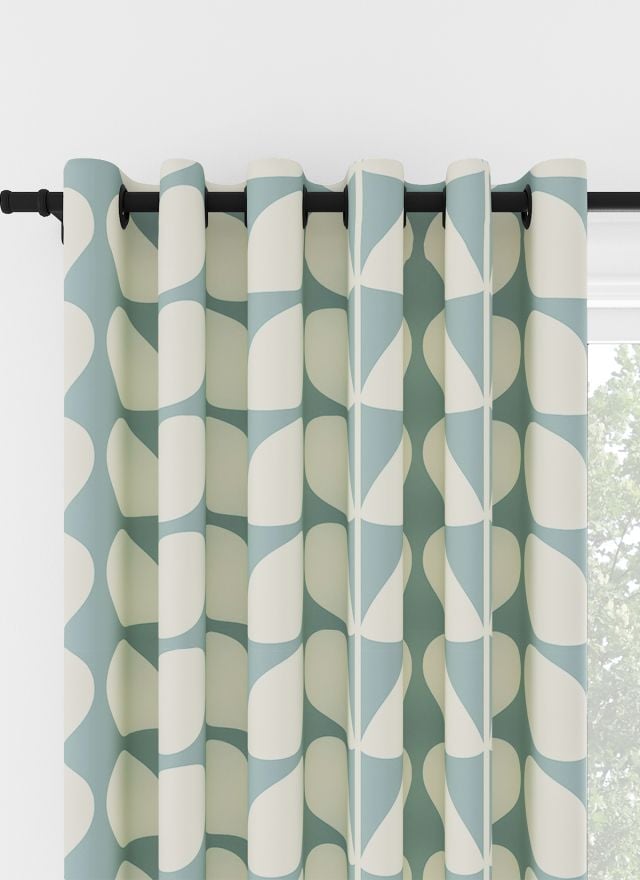 Orla Kiely Jumbo Solid Stem Duckegg Eyelet Curtain