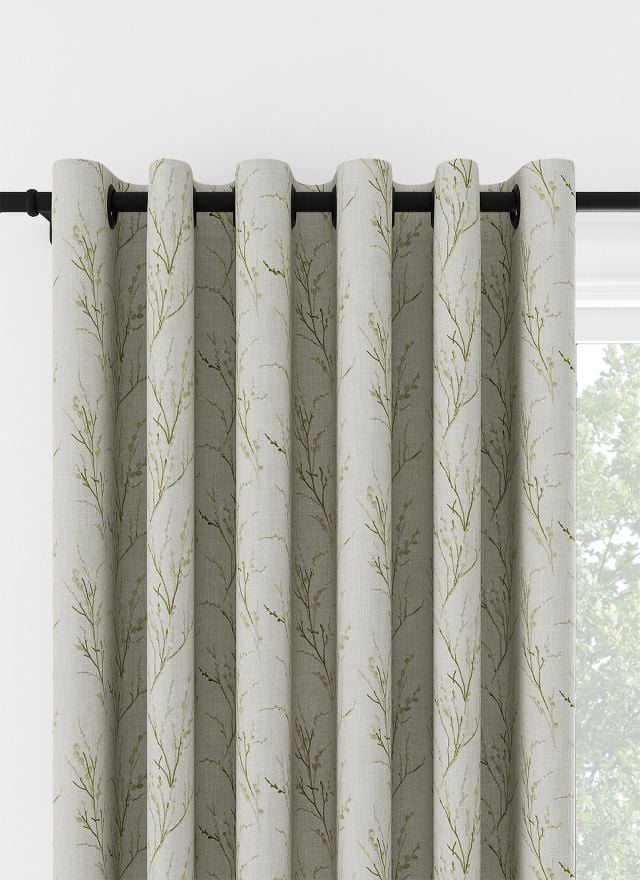 Laura Ashley Pussy Willow Embroidery Hedgerow Eyelet Curtain