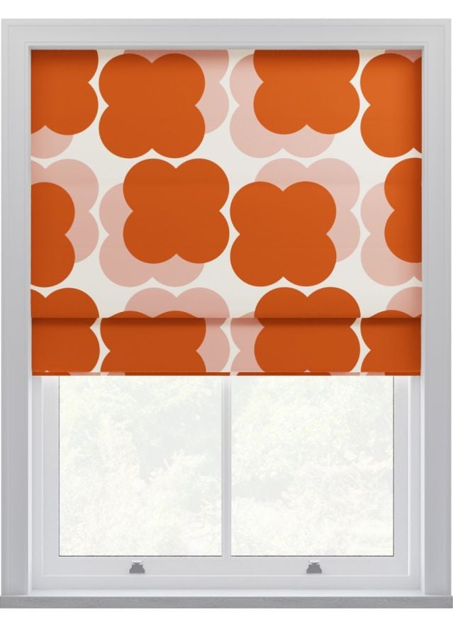 Orla Kiely Shadow Flower Pink & Tomato Roman Blinds