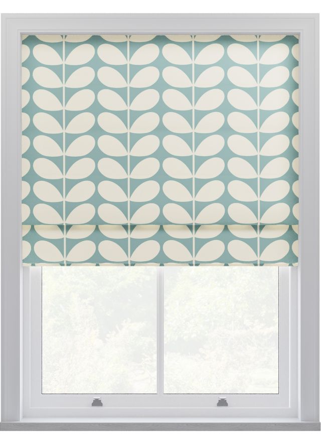 Orla Kiely Solid Stem Duckegg Roman Blinds