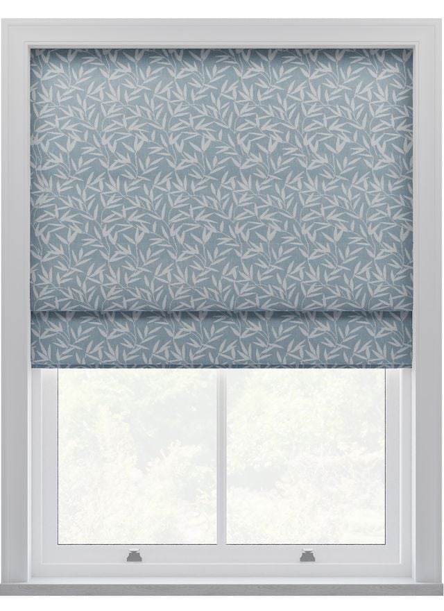 Laura Ashley Willow Leaf Chenille Pale Seaspray Roman Blind