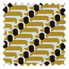 Orla Kiely Dog Show Yellow Pencil Pleat Curtain
