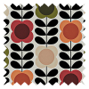 Orla Kiely Spot Flower Stem Tomato & Pink Pencil Pleat Curtain