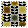 Orla Kiely Spot Flower Stem Yellow & Grey Pencil Pleat Curtain