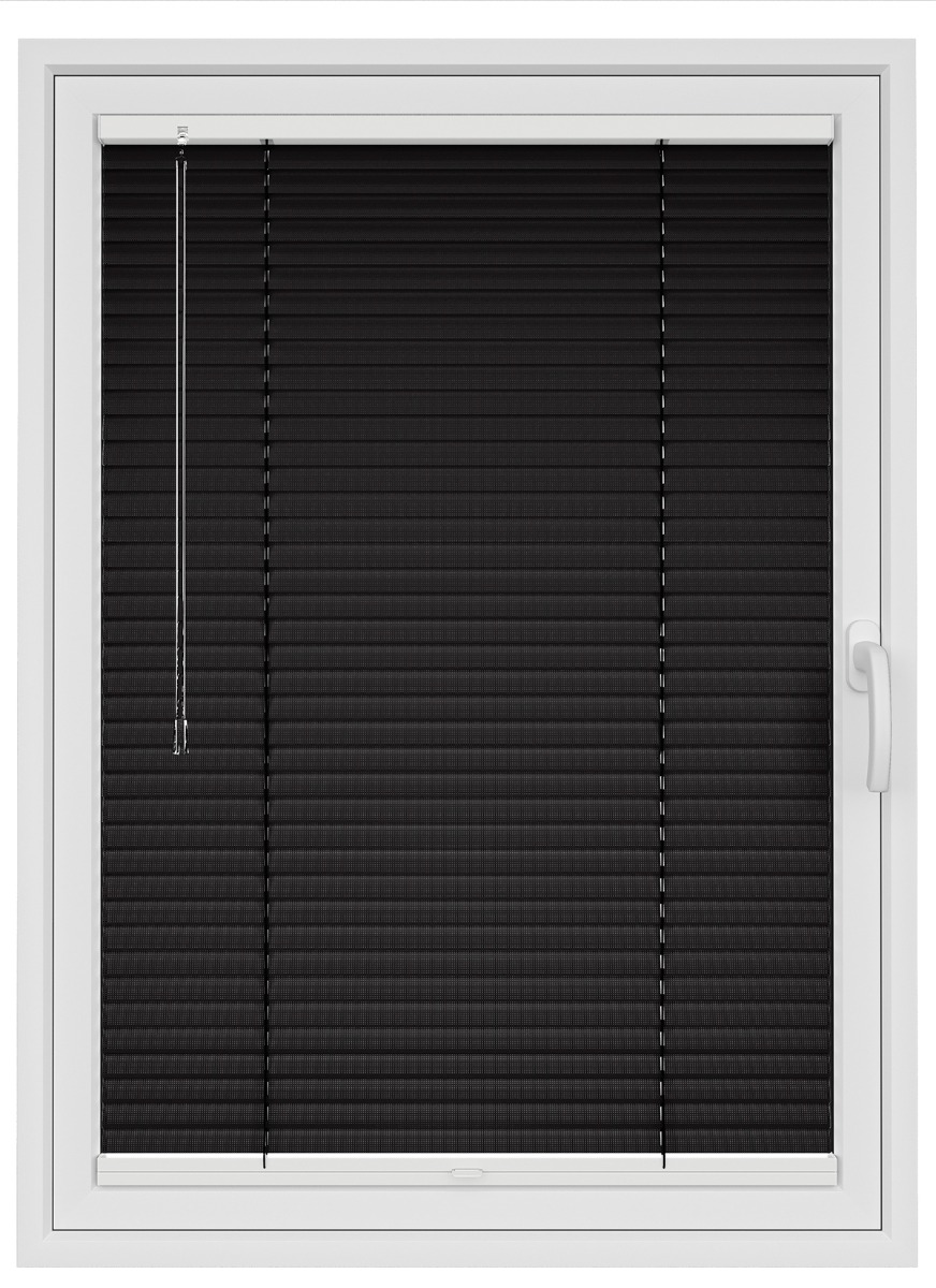 Jet Black Perforated Stick Fit Venetian Blind